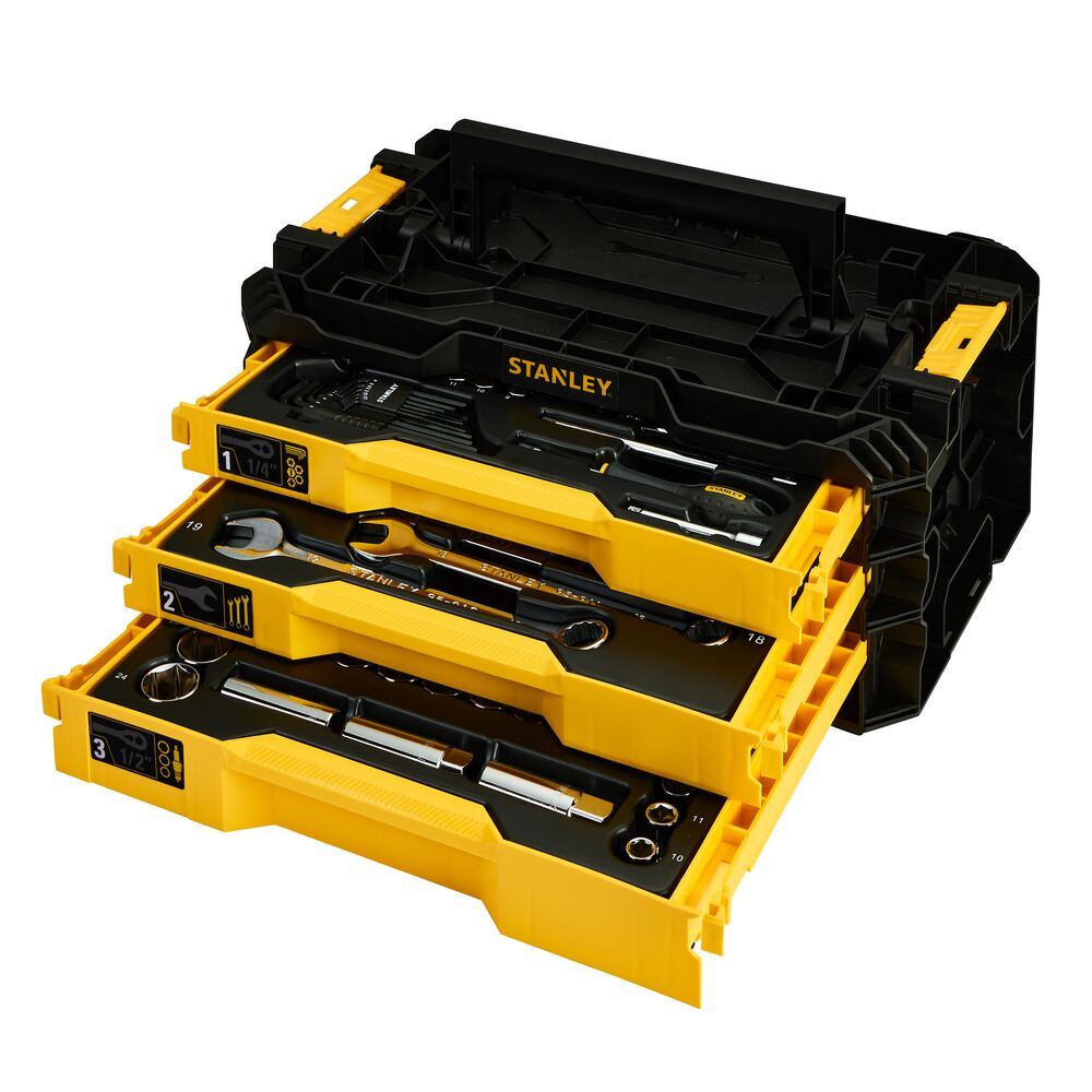 Juego de Herramientas 1/4" - 1/2" 3 Gavetas 126 Piezas Stanley STMT98107-LA
